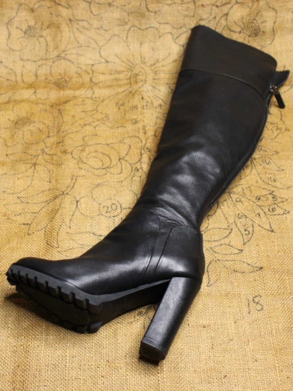 ALDO Black Knee High Platform Lug Sole Boots Chunky Grunge Y2K Goth 6.5 - Picture 4 of 8